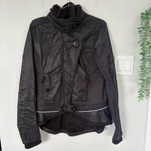RARE Vintage Lululemon Asymmetric Peplum Button Jacket Black Size 8